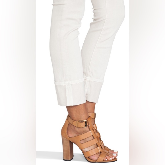 HUDSON Jeans Ginny Crop Straight w Cuff White Denim Pants Womens 26 - Picture 3 of 13